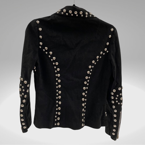 Rare!!! 1960s/1970s Roncelli Black 100% Cotton Studded Glam Rock Jacket s\m - Picture 4 of 6